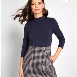 ModCloth Partners in Poise Twofer Tweed Dress Large